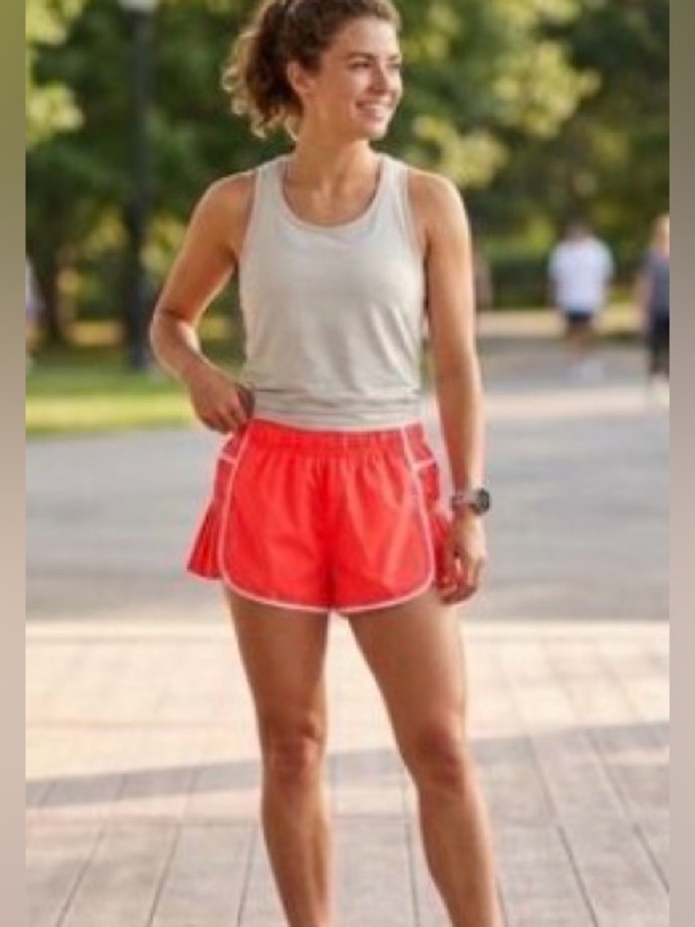 FP MOVEMENTWomen’s Coral peach Athletic Shorts with Red/orange  Trim  Sz XS